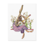 Banjo Playing Bunny Postcard