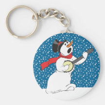 Banjo Snowman Keychains