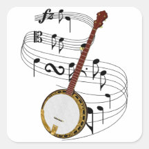 Banjo Square Sticker