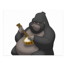Banjo-Strummin' Gorilla Postcard
