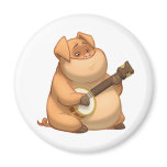 Banjo-Strummin' Pig Magnet