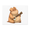 Banjo-Strummin' Pig Postcard