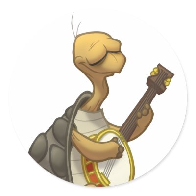 Banjo-Strummin’ Tortoise Stickers by stlewis75