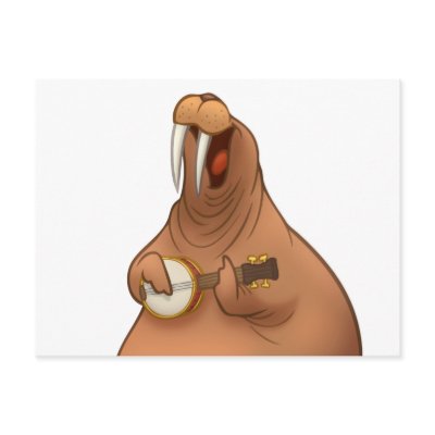 Banjo-Strummin' Walrus Postcards by stlewis75