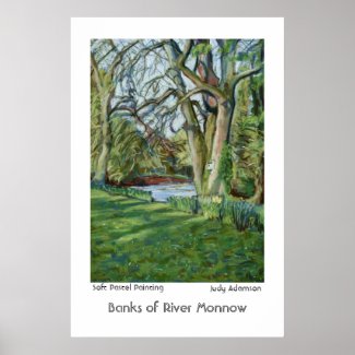 Bank of River Monnow, Allt yr Ynys: Poster/Print