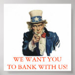 BANK WITH US posters