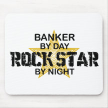 Banker Rock Star by Night Mousemat