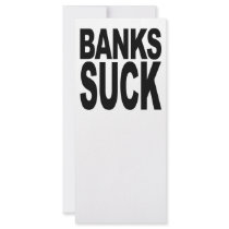 Banks Suck Full Colour Rack Card
