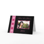 Banner Folded Graduation Invitation (pink) Card
