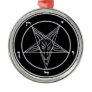 Baphomet Black And White Premium Round Ornament