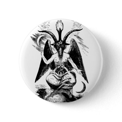 Baphomet (black) button by spyderfyngers