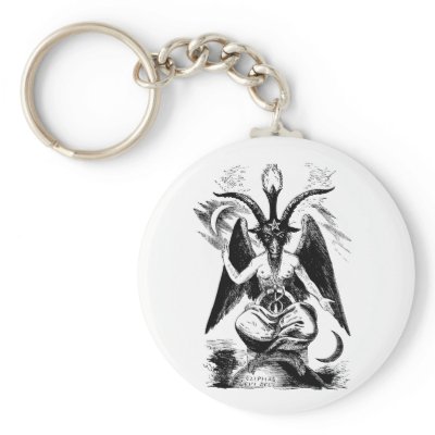 Baphomet (black) key chains by spyderfyngers