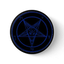 Baphomet In Blue Button