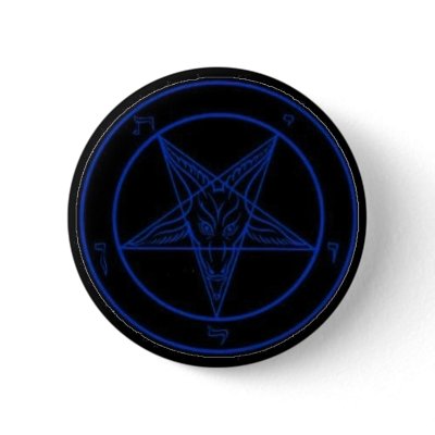 Baphomet In Blue Button by gacatmandu