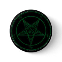 Baphomet In Green Pinback Buttons