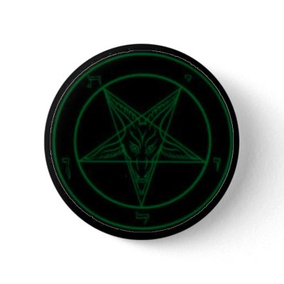 Baphomet In Green Pinback Buttons by gacatmandu