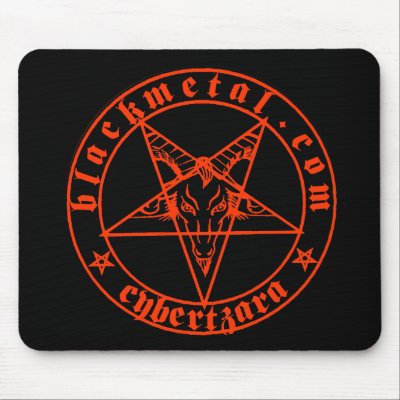 Baphomet Red Mousepad by BlackMetaldotcom