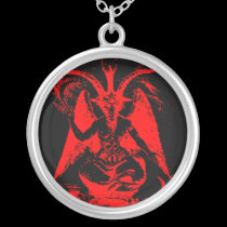 Baphomet Red Sterling Silver Necklace necklaces