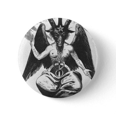 Baphomet Round Button by gacatmandu
