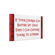 Baptising Dead People Stretched Canvas Print