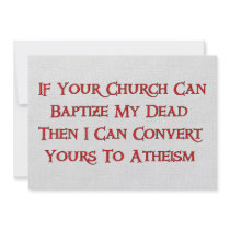 Baptising Dead People Personalised Invitation