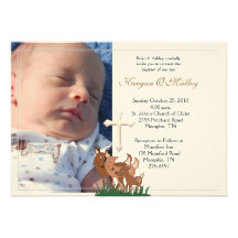Baptism Dedication 5x7 Photo Deer Family Invite