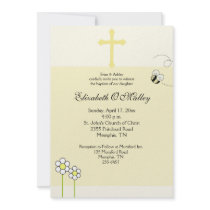 Baptism Dedication 5x7 Spring Bee Happy Invitation