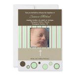 Baptism Dedication Boy Tan Brown Bubbles invitations