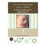 Baptism Dedication Boy Tan Brown Bubbles Custom Announcement