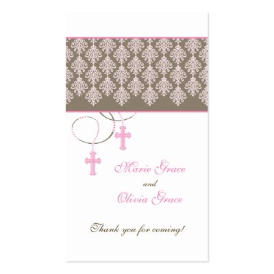 Baptism Favour Tag - Twins by OrangeOstrichDesigns