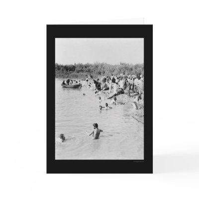 Baptism in the Jordan River 1884 Card by lc_vintagephotos