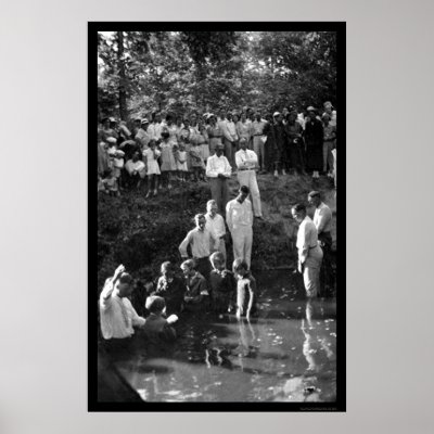 Baptism Near Mineola, TX 1935 Poster by lc_vintagephotos