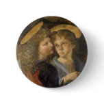 Baptism of Christ, angel detail, Leonardo da Vinci Pinback Buttons