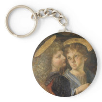 Baptism of Christ, angel detail, Leonardo da Vinci Keychains