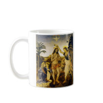 Baptism of Christ by Da Vinci and Verrocchio Coffee Mugs