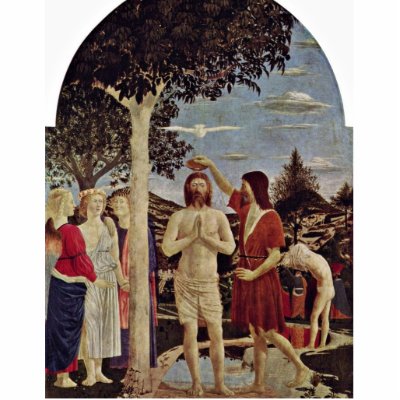 Baptism Of Christ By Piero Della Francesca Acrylic Cut Outs by Artcollection