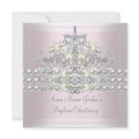 Baptism Pink Tiara Silver White Pearl Diamond