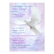 Baptism religious communion confirmation dove personalized announcement