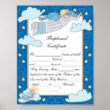 Baptismal Certificate Posters
