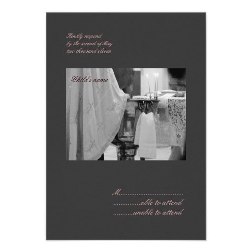 Baptismal RSVP Custom Invitation