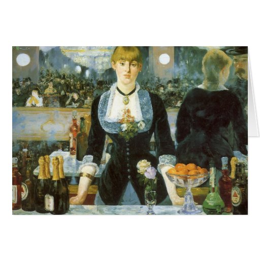 Bar at the Folies-Bergere, Manet, Vintage Fine Art Cards