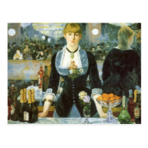 Bar at the Folies-Bergere, Manet, Vintage Fine Art Post Card