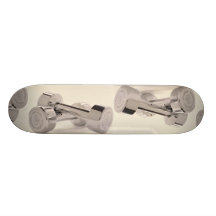 Bar bells for fitness workout skate board
