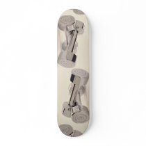 Bar bells for fitness workout skate board