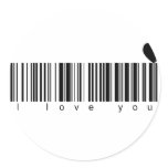 Bar Code I Love You Sticker
