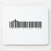 Bar Code Jesus Loves You Mouse Pad