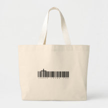 Bar Code Jesus Loves You Tote Bags