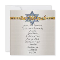 Bar Mitvah invitation formal blue Star of David
