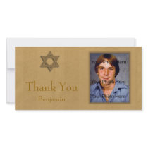 Bar Mitzvah Gold Customised Photo Card