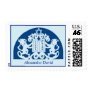 Bar Mitzvah Invitation Lions Star of David Blue Postage Stamp